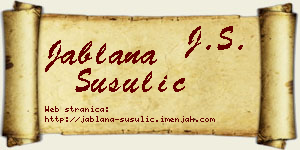 Jablana Šušulić vizit kartica